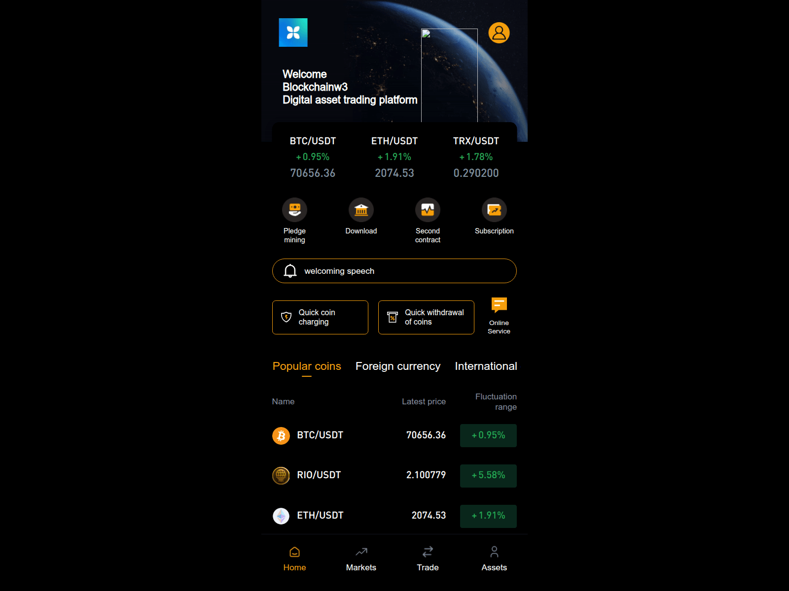 Forensic screenshot of h5.blockchainw3.co