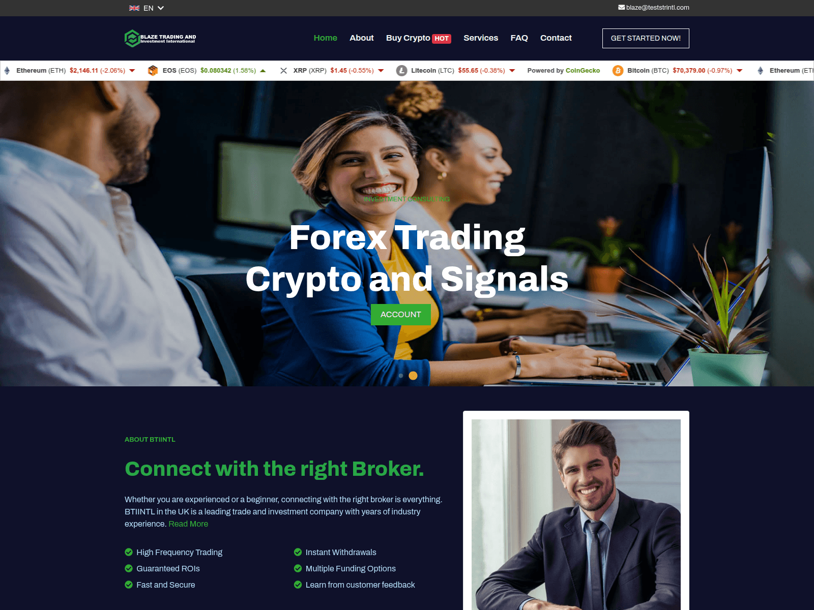 Forensic screenshot of blaze.teststrintl.com