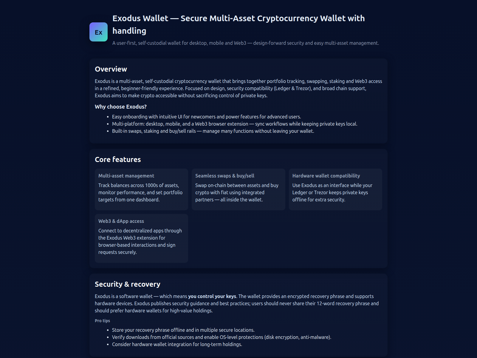 Screenshot of web3-doc--exdus.pages.dev