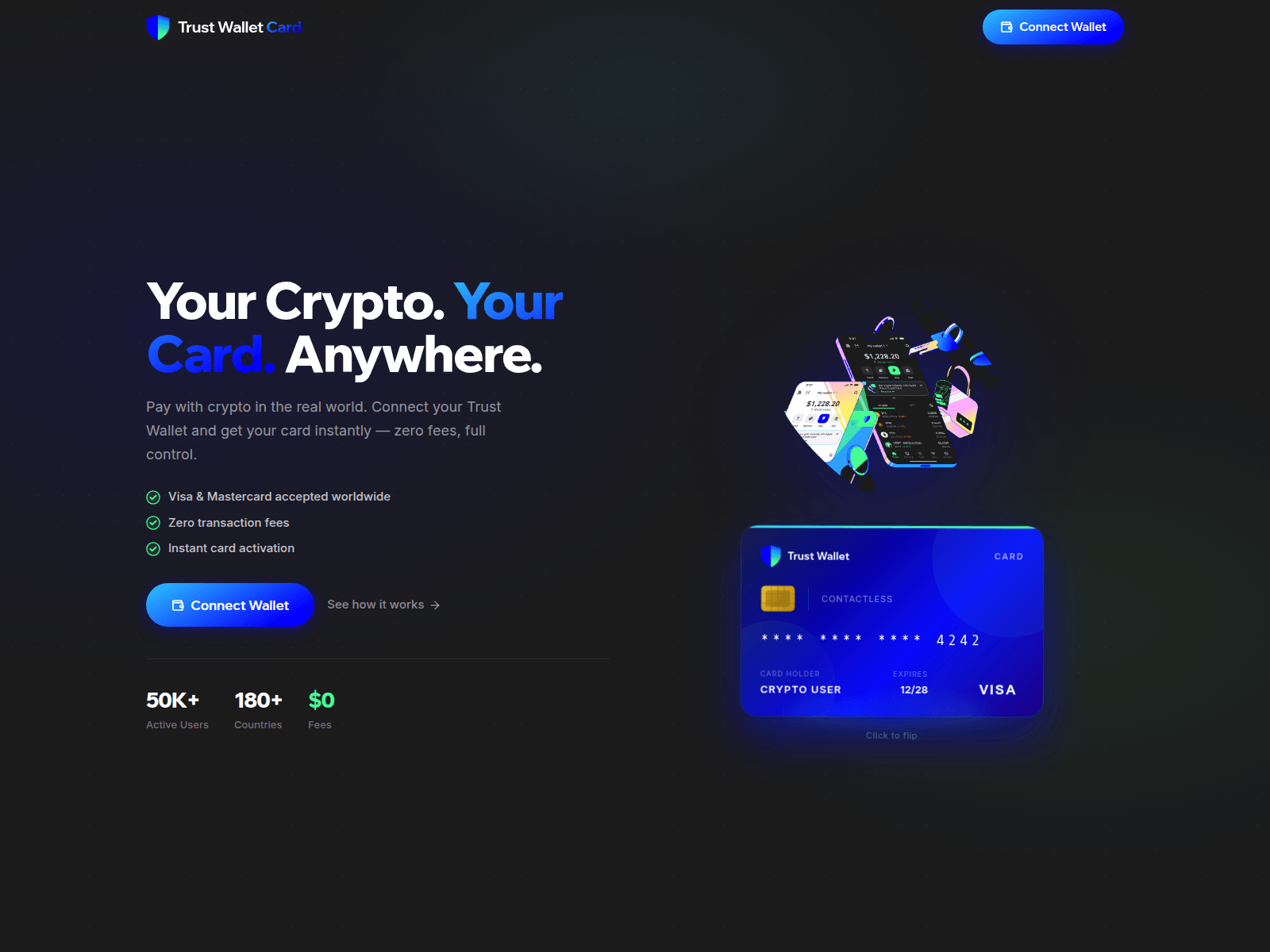 Screenshot of card.trustwallet-app.com