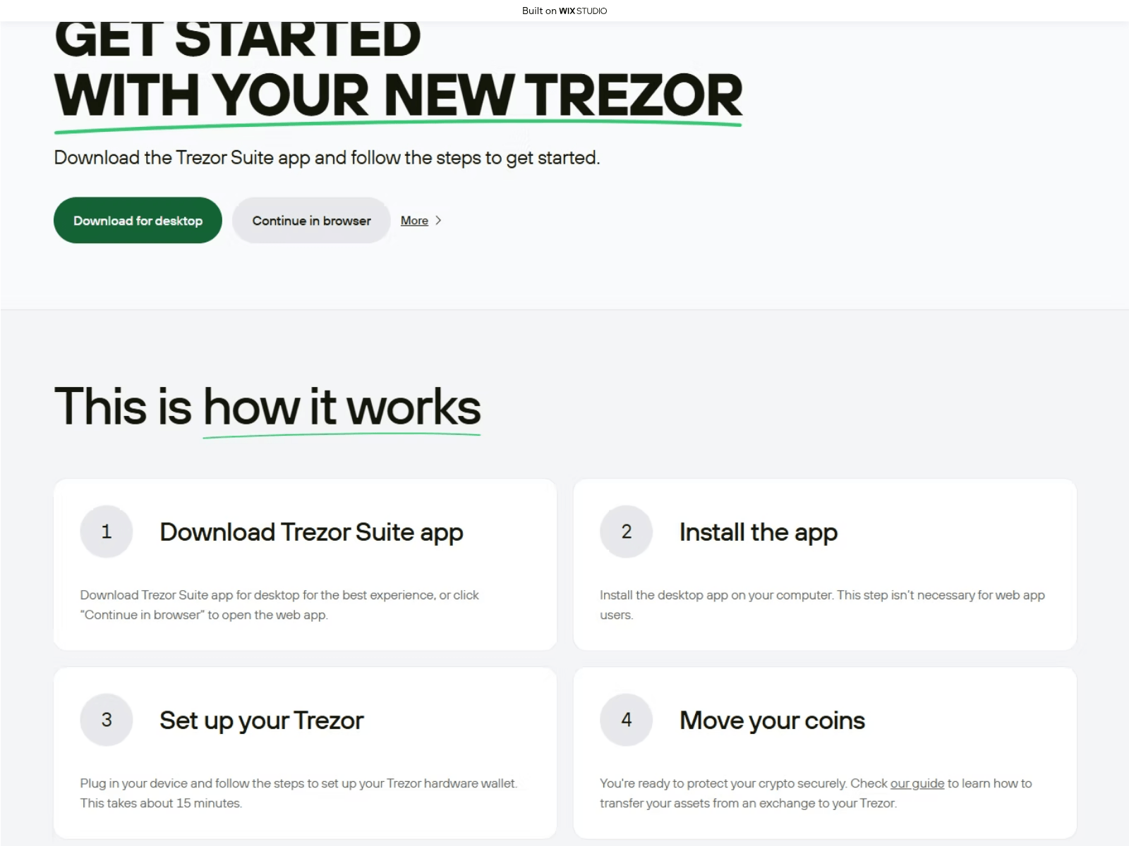 Screenshot of trezerio.wixstudio.com