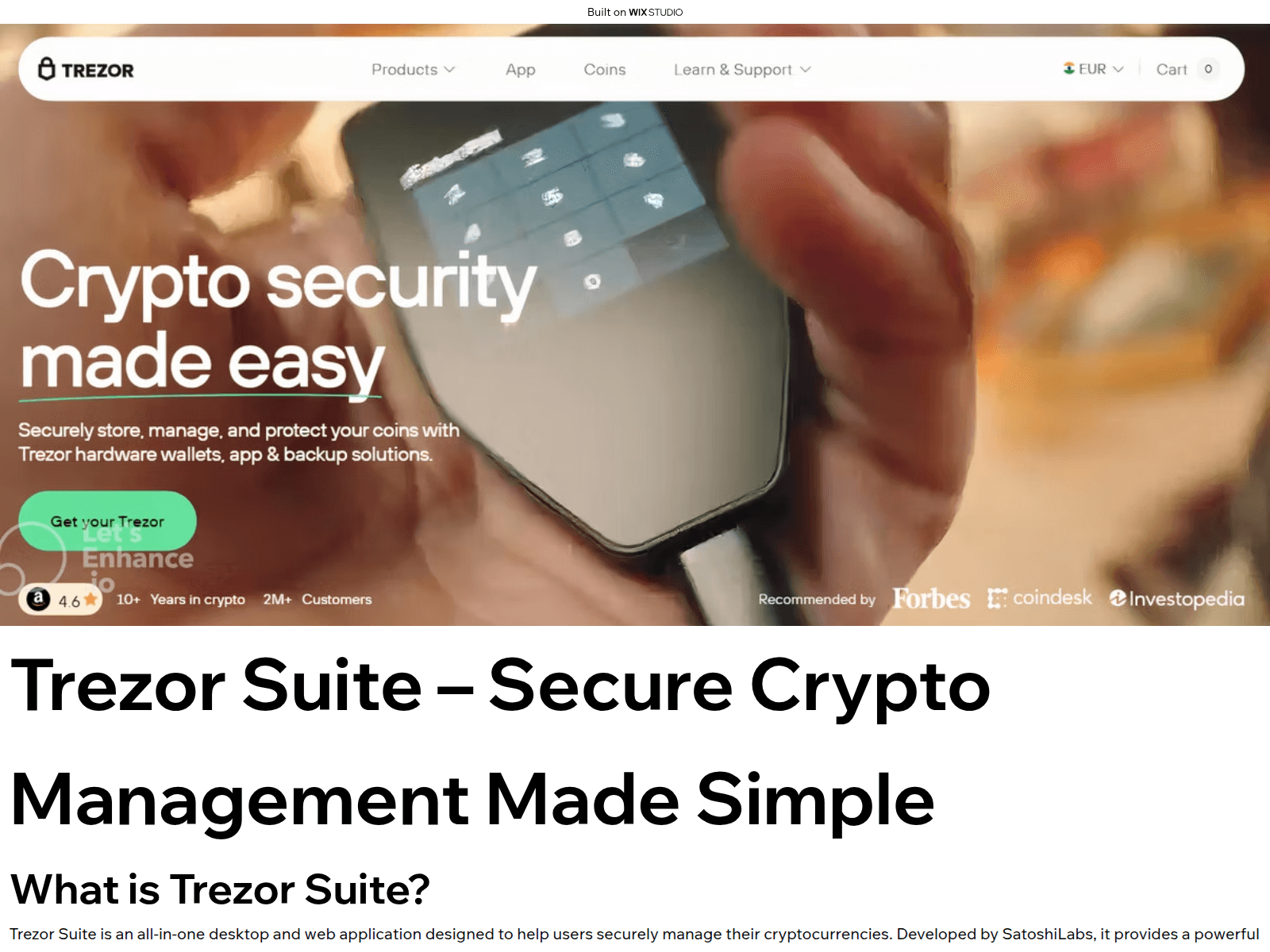 Screenshot of suitetrezoor.wixstudio.com
