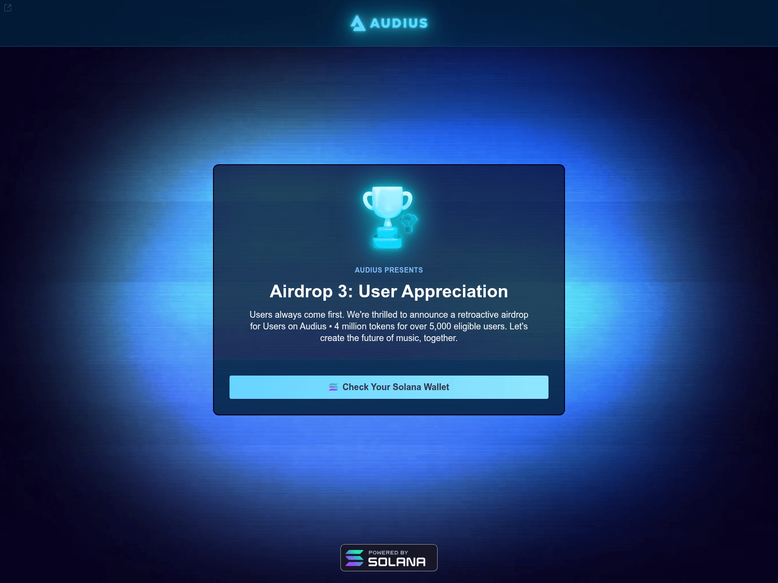 Screenshot of audius.trade