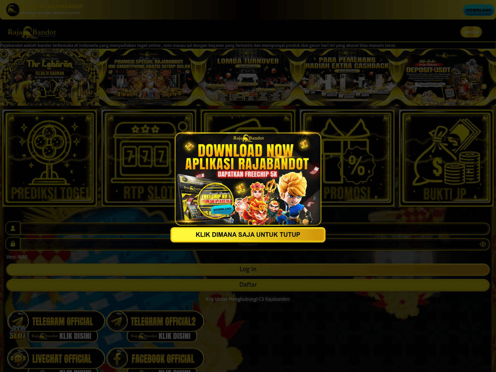 Screenshot of rajabandot2222.com