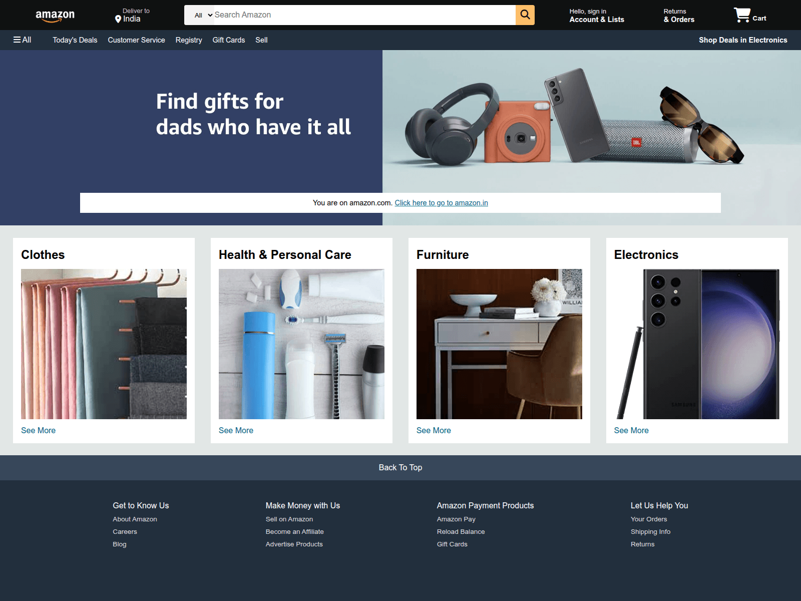 Screenshot of amazon-clone-tau-lemon-59.vercel.app
