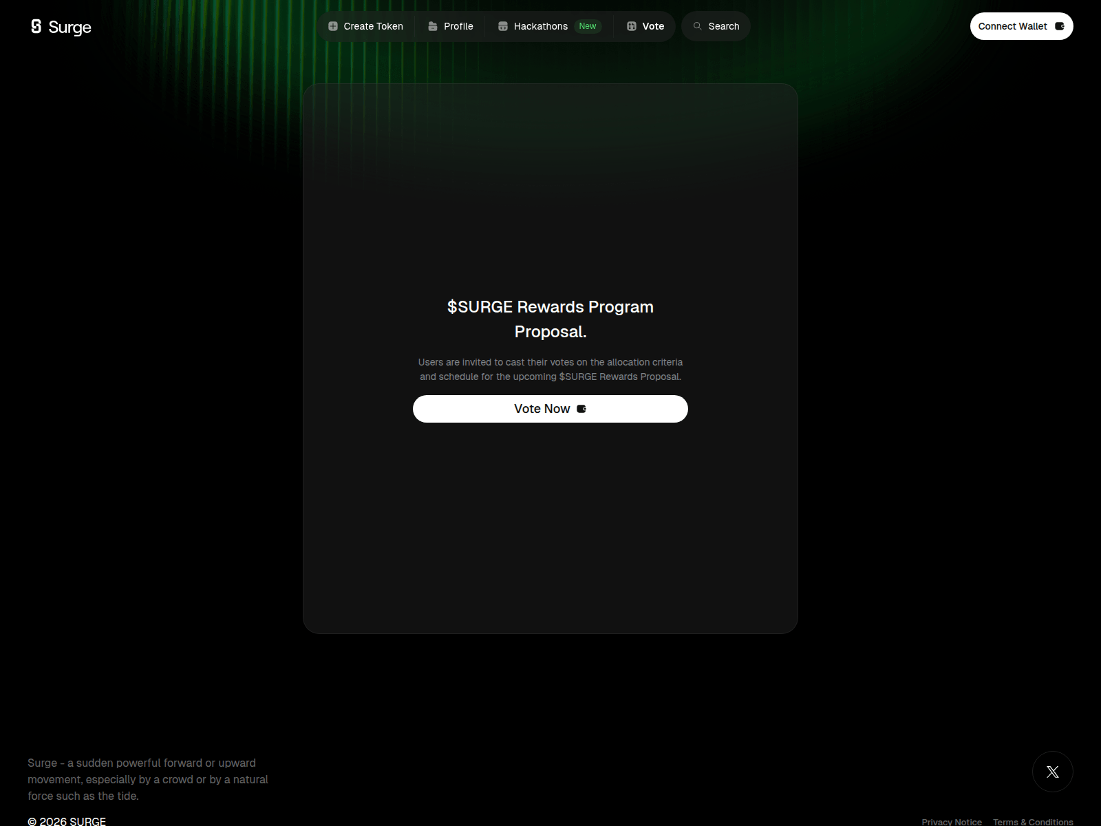 Screenshot of vote-surge.xyz