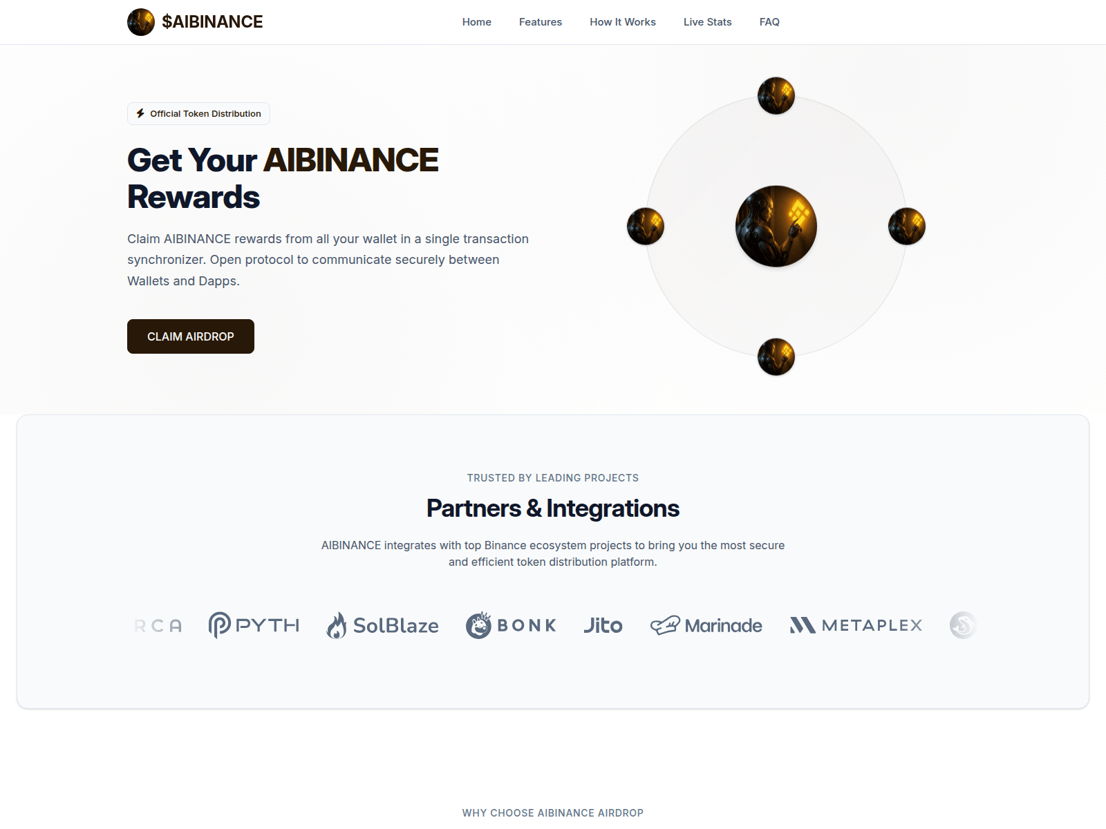 Screenshot of aibinance.tokenclaims.org