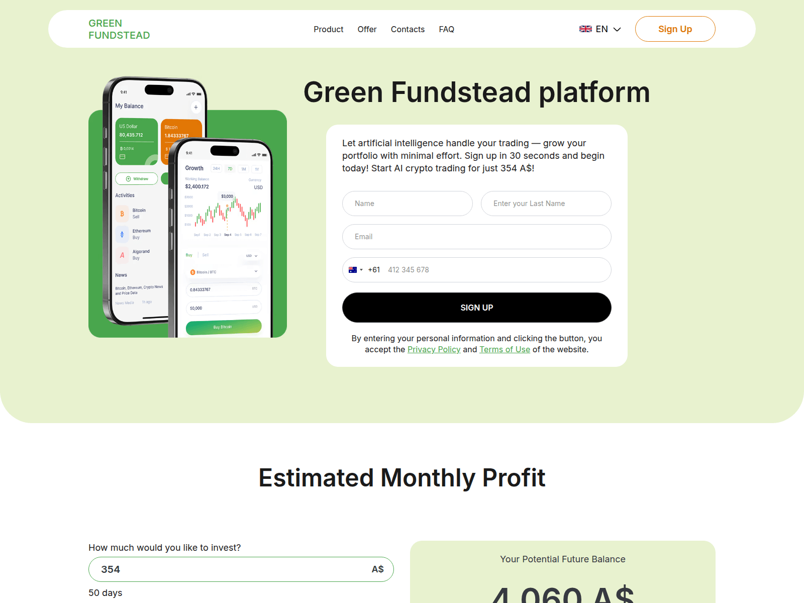 Forensic screenshot of green-fundstead.com