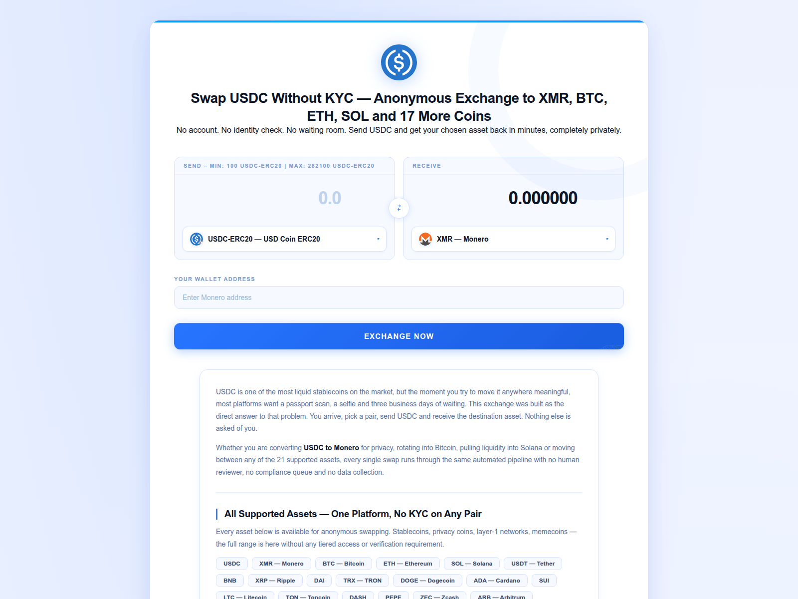 Screenshot of stablecoin-swap.exchange