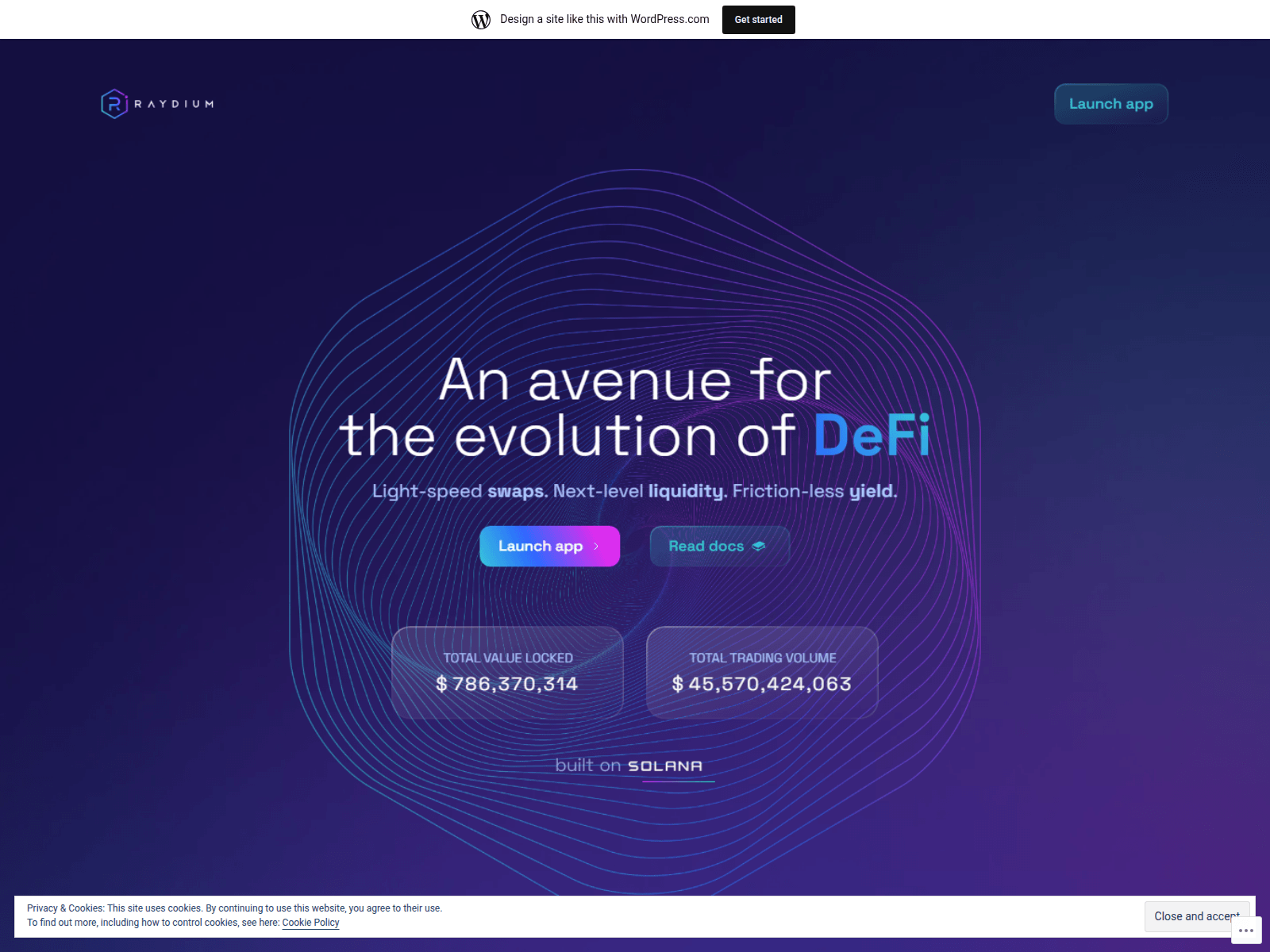 Forensic screenshot of raydiumswap9.wordpress.com