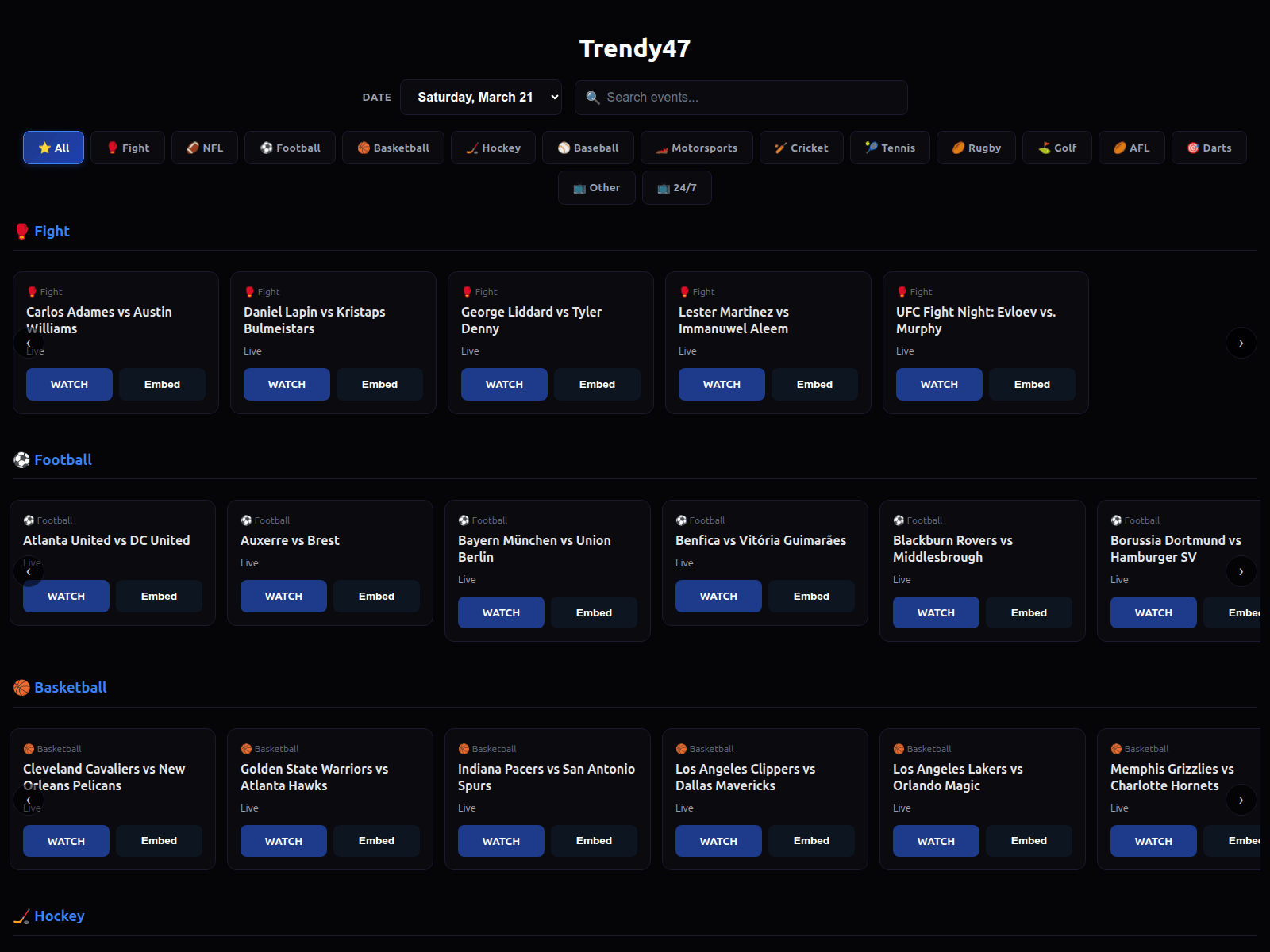 Screenshot of trendy47.com