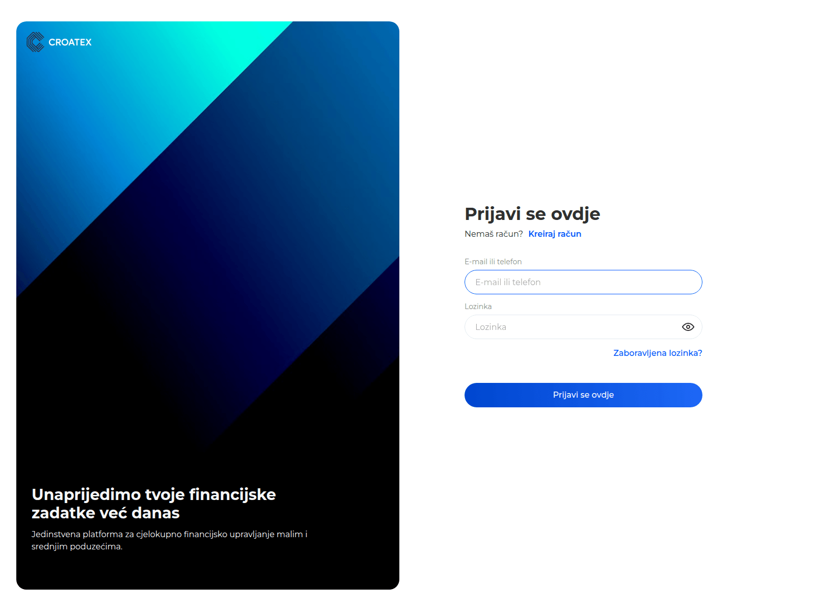 Screenshot of my.croatex.com