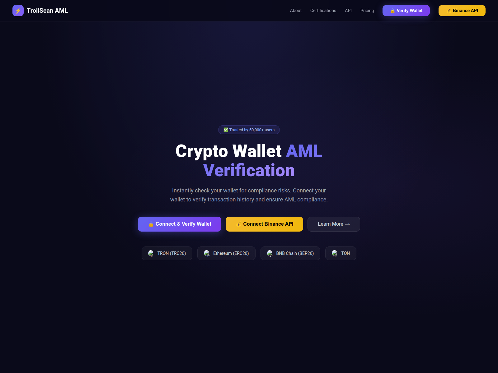Screenshot of trollscan-aml.com