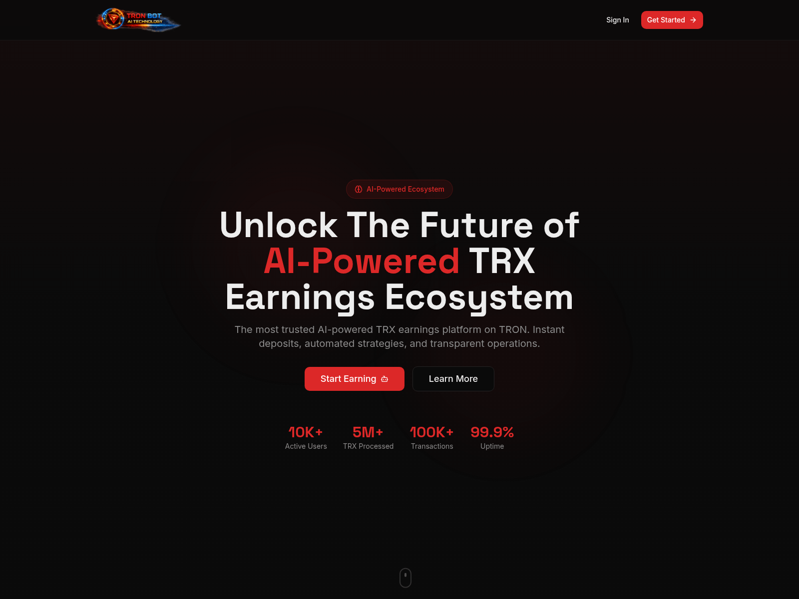 Forensic screenshot of tronaibot.tech