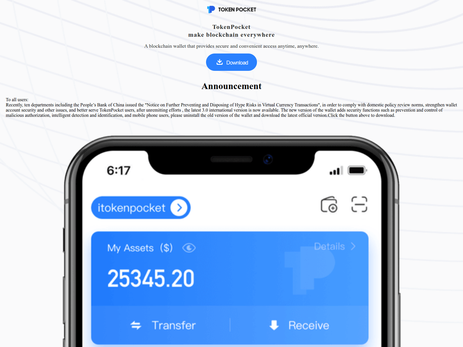Screenshot of tokenpockets.vip