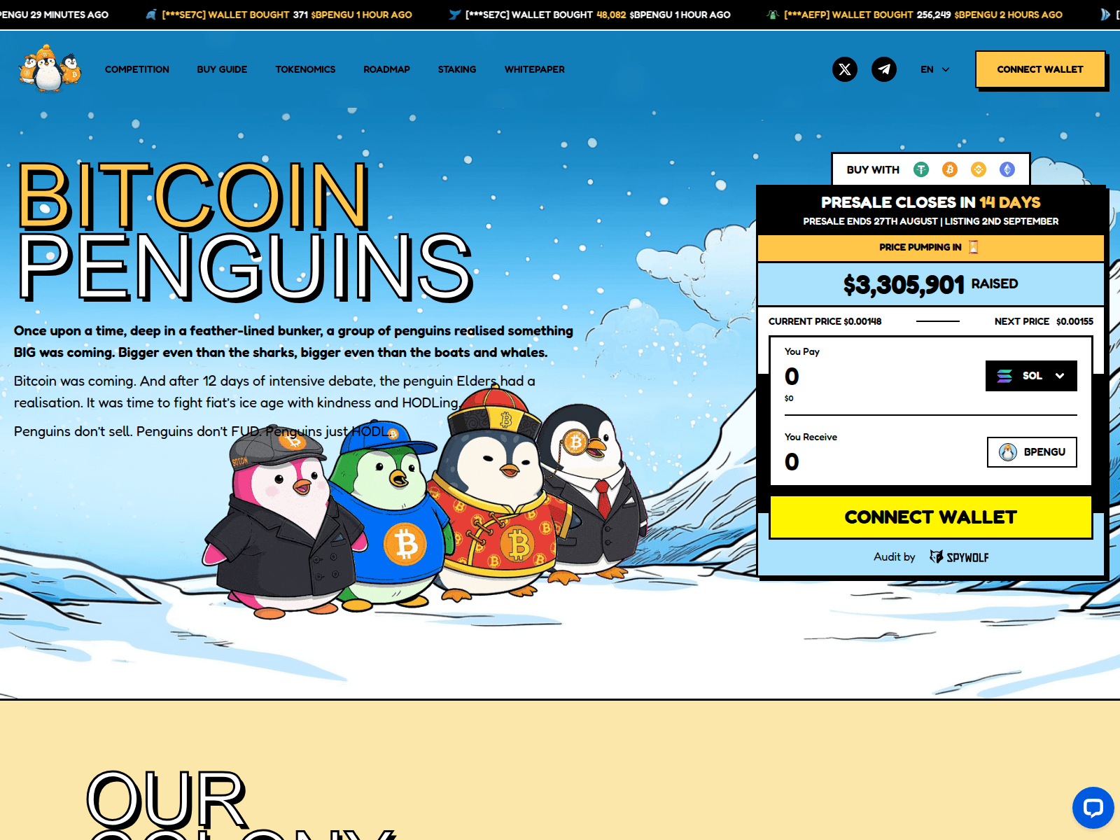 Screenshot of bitcoinpenguinapp.pages.dev