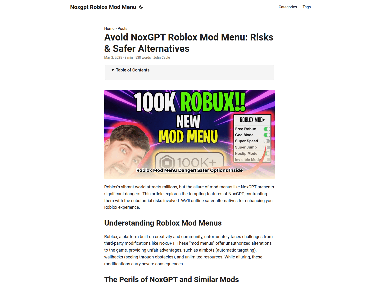 Screenshot of noxgpt-roblox-mod-menu.pages.dev