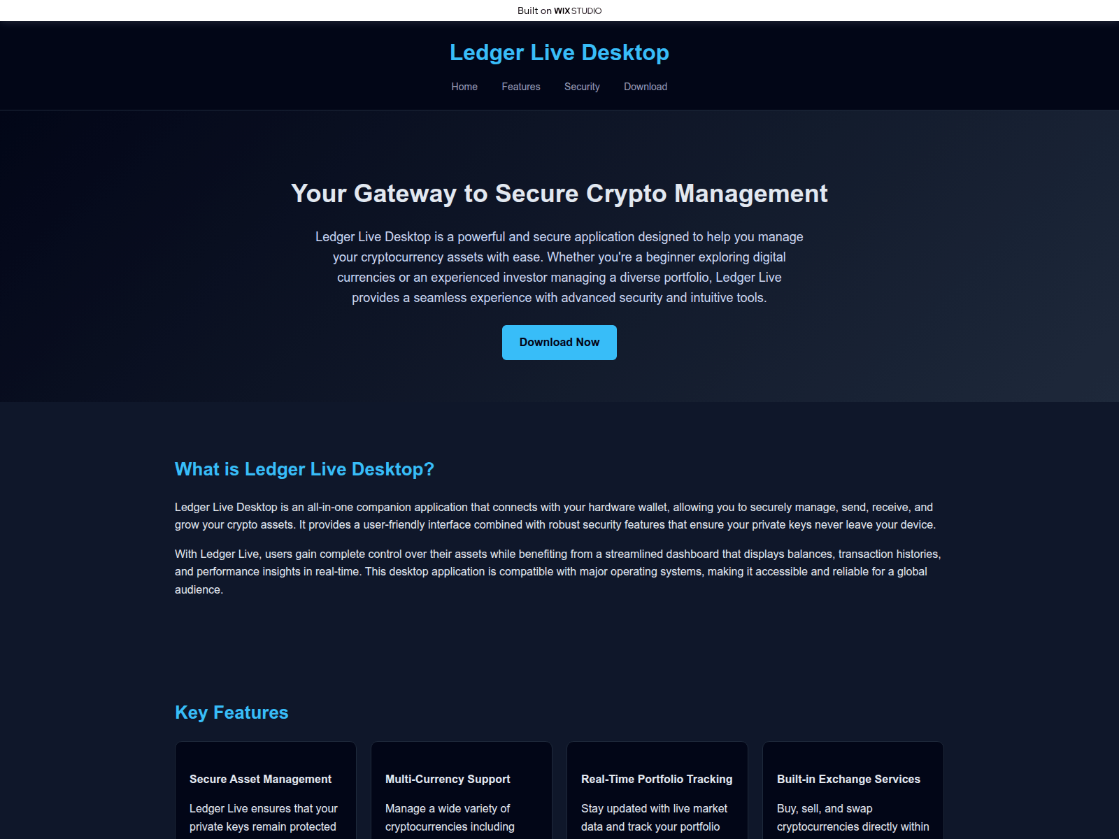 Screenshot of live-desktop.wixstudio.com