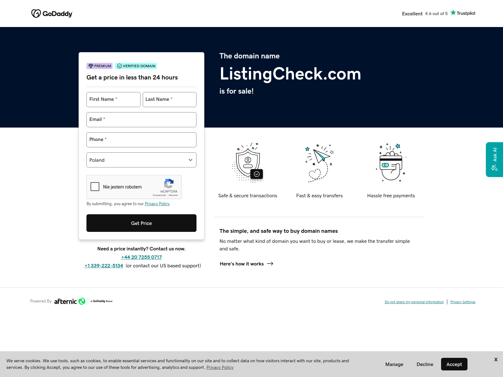 Screenshot of trustwallet.listingcheck.com