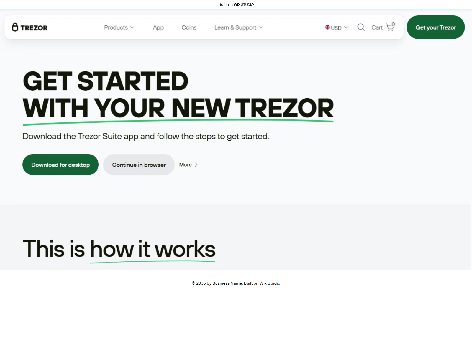 Forensic screenshot of trezostartt.wixstudio.com
