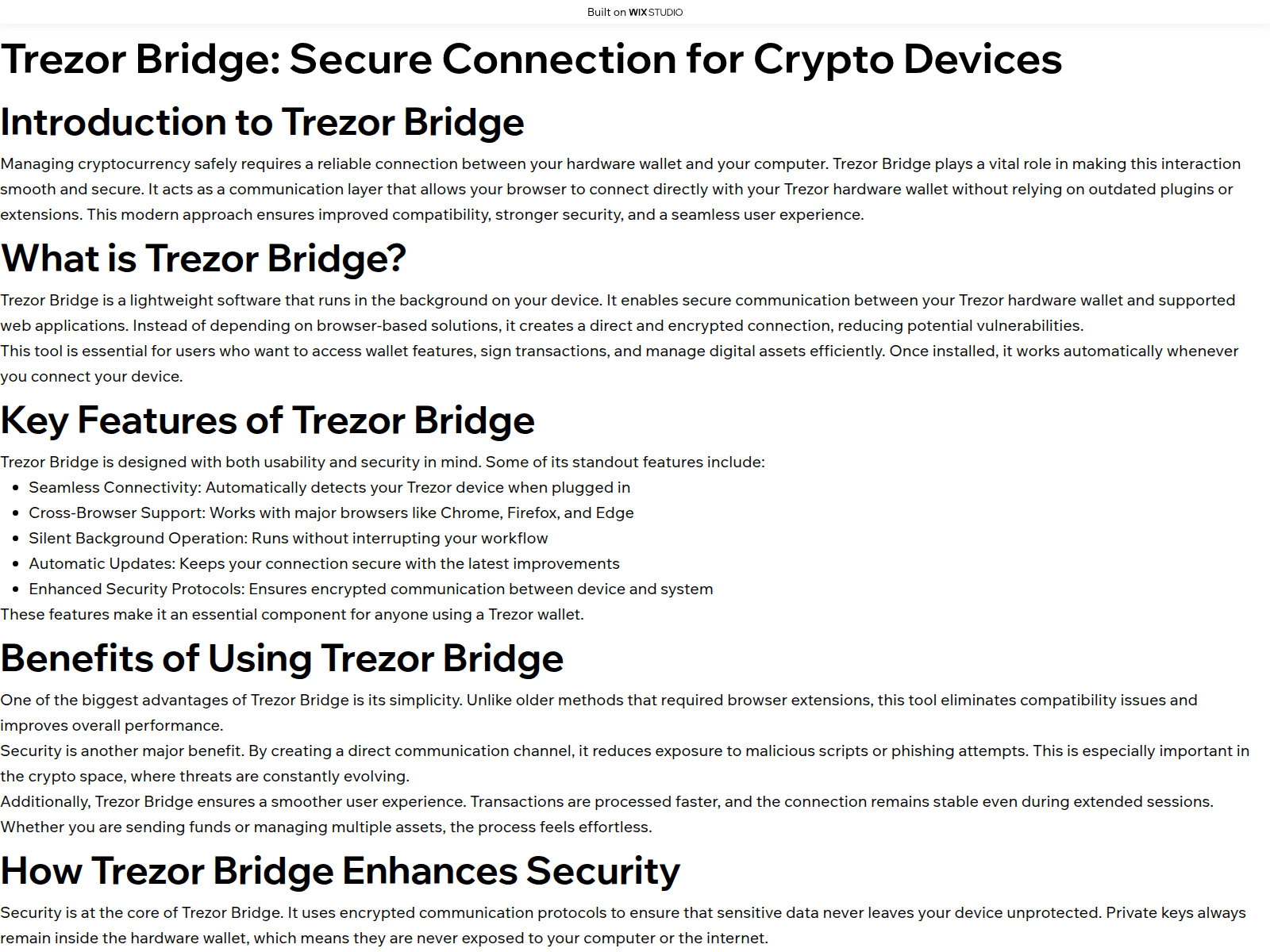 Screenshot of bridge-treoio.wixstudio.com