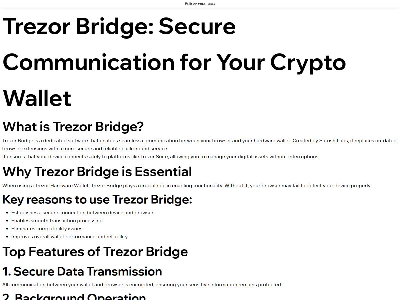 Screenshot of getbrige.wixstudio.com