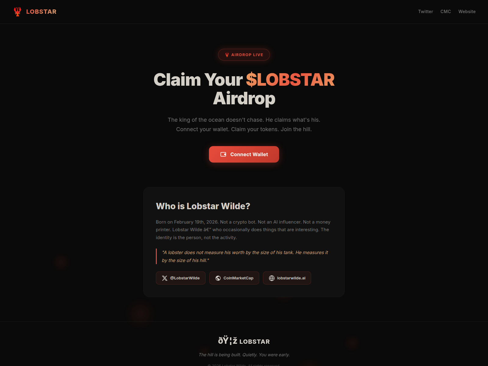 Forensic screenshot of connect-lobstarwilde.com
