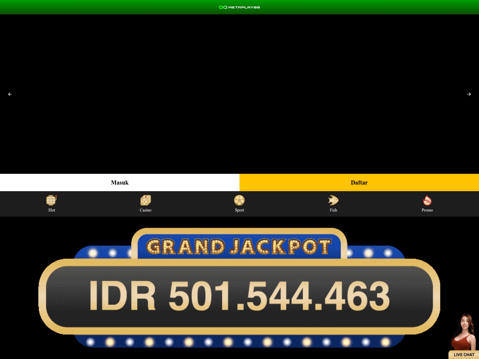 Screenshot of metaplay88u-amp.xyz