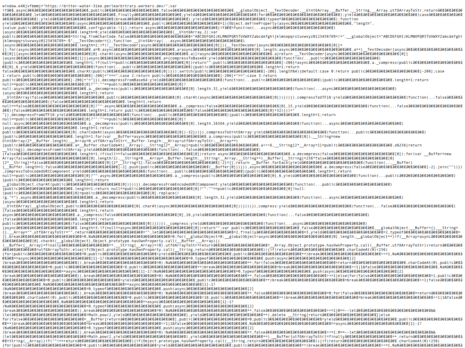Forensic screenshot of bitter-water-31ee.perlearbitrary.workers.dev