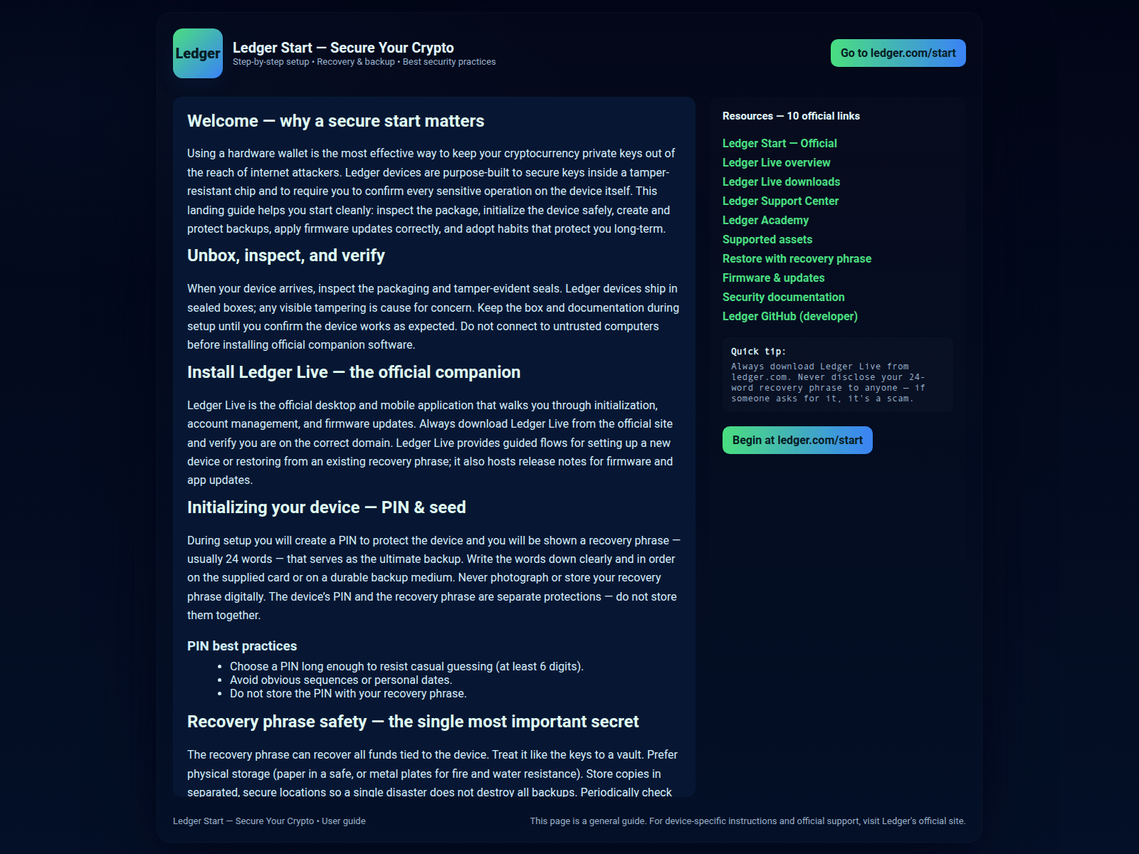 Forensic screenshot of ledgar-start-io.pages.dev