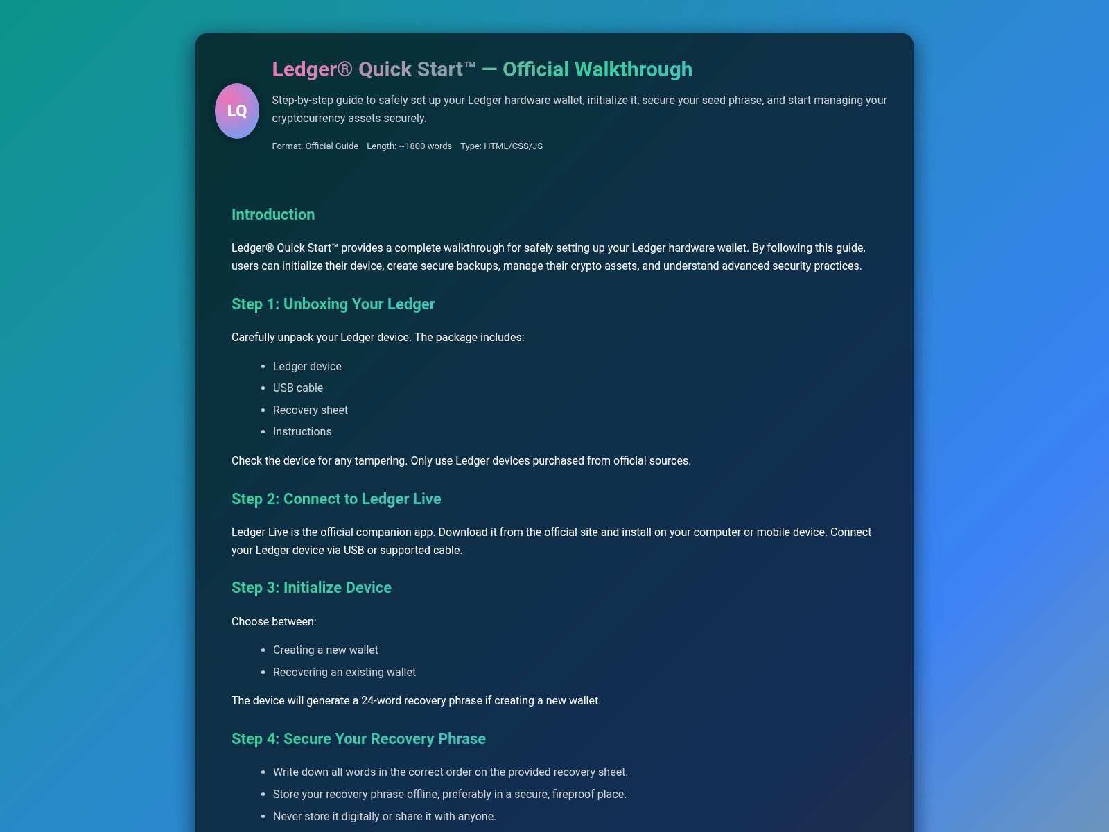 Screenshot of ledger---start.pages.dev