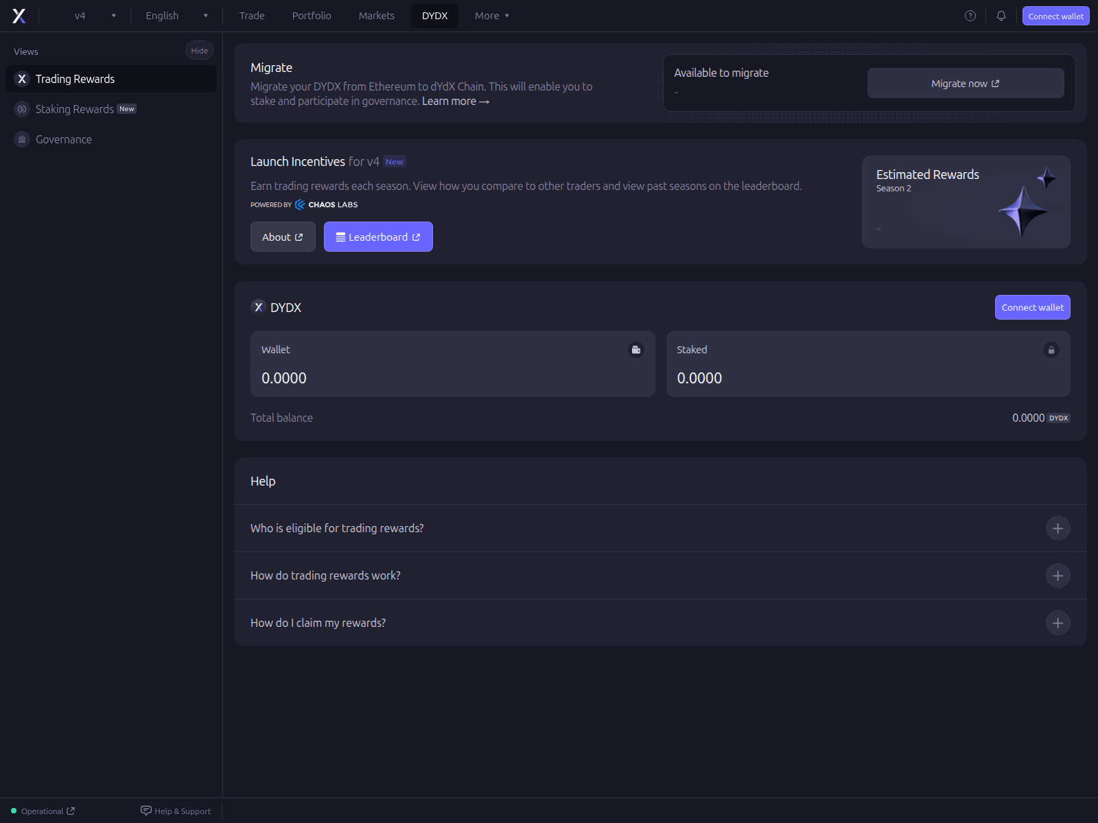 Screenshot of dydx-exchange.pages.dev