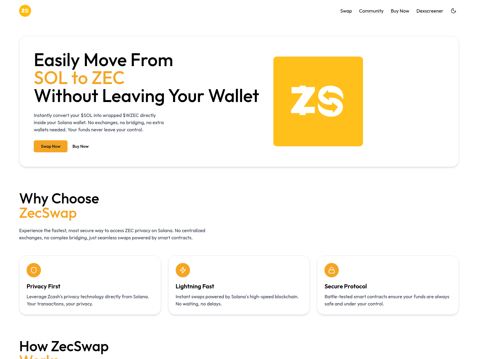 Forensic screenshot of www.zecsolswap.xyz