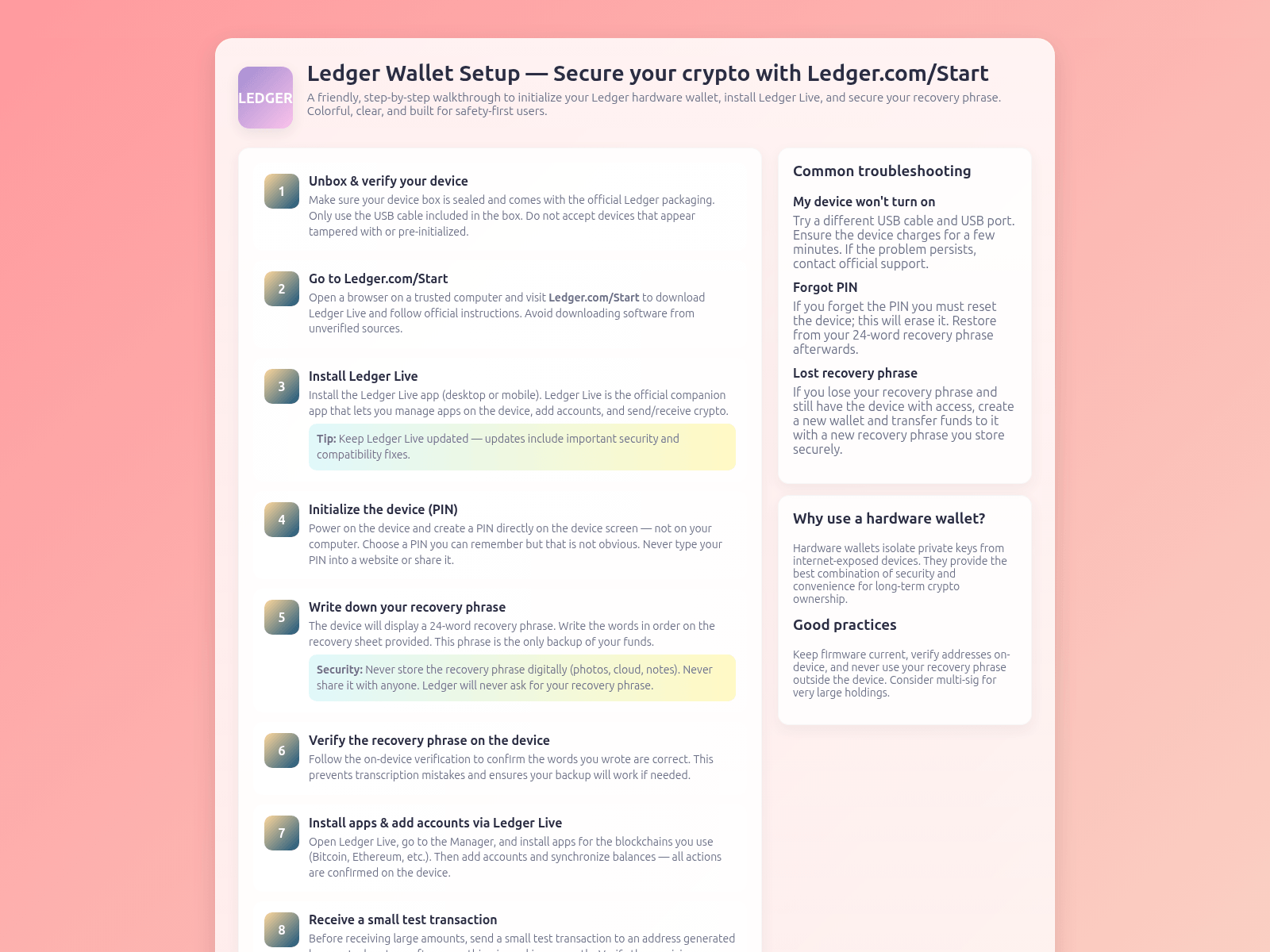 Screenshot of sso-ladger-wallet-set.pages.dev