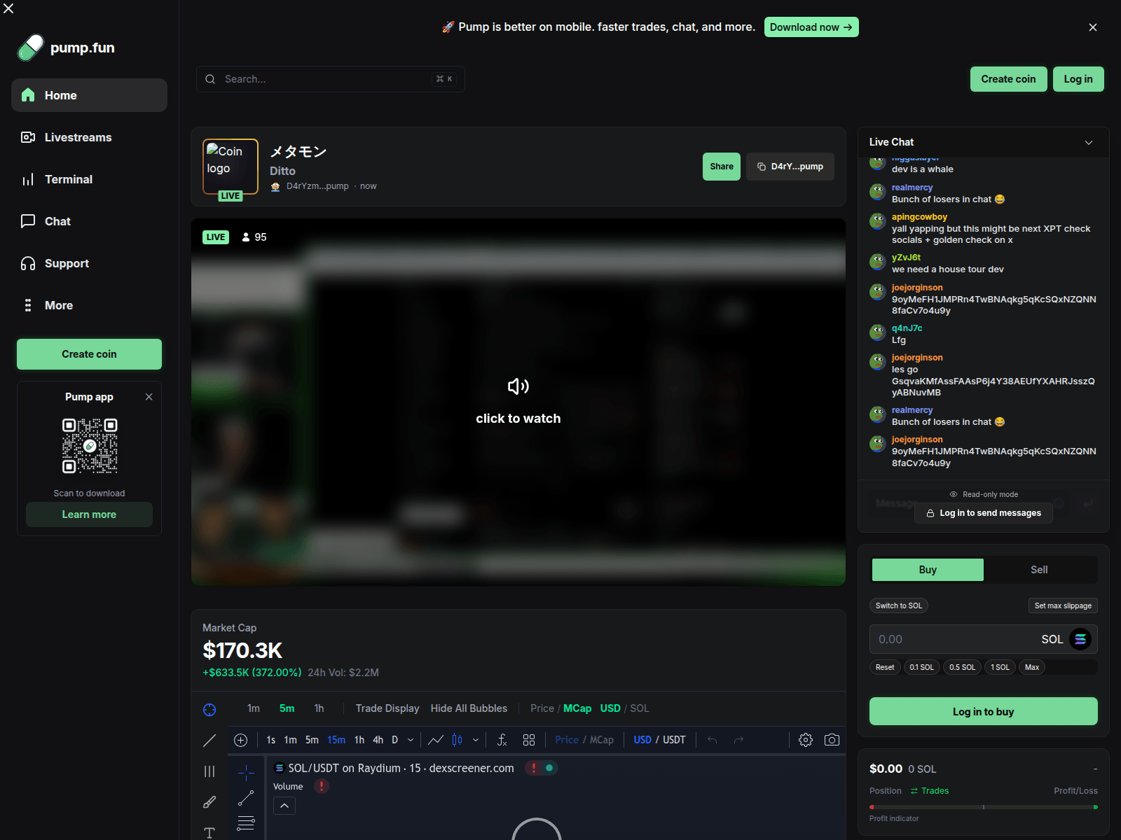 Screenshot of pumpchatstreamer.fun