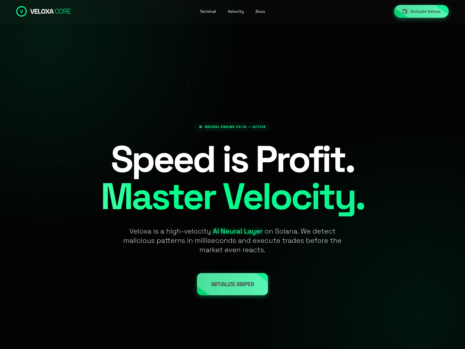 Forensic screenshot of veloxacore.com