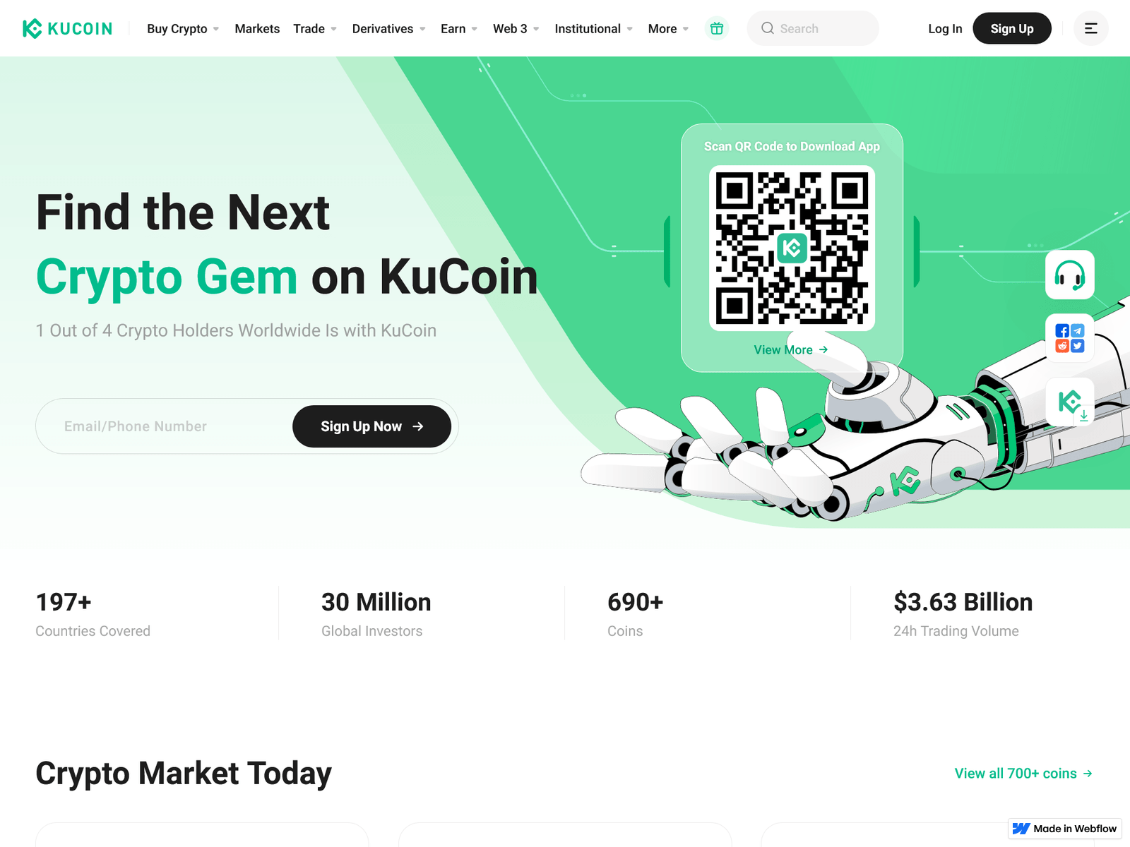 Screenshot of welcome-kucoiin-io-cdn-auth.webflow.io