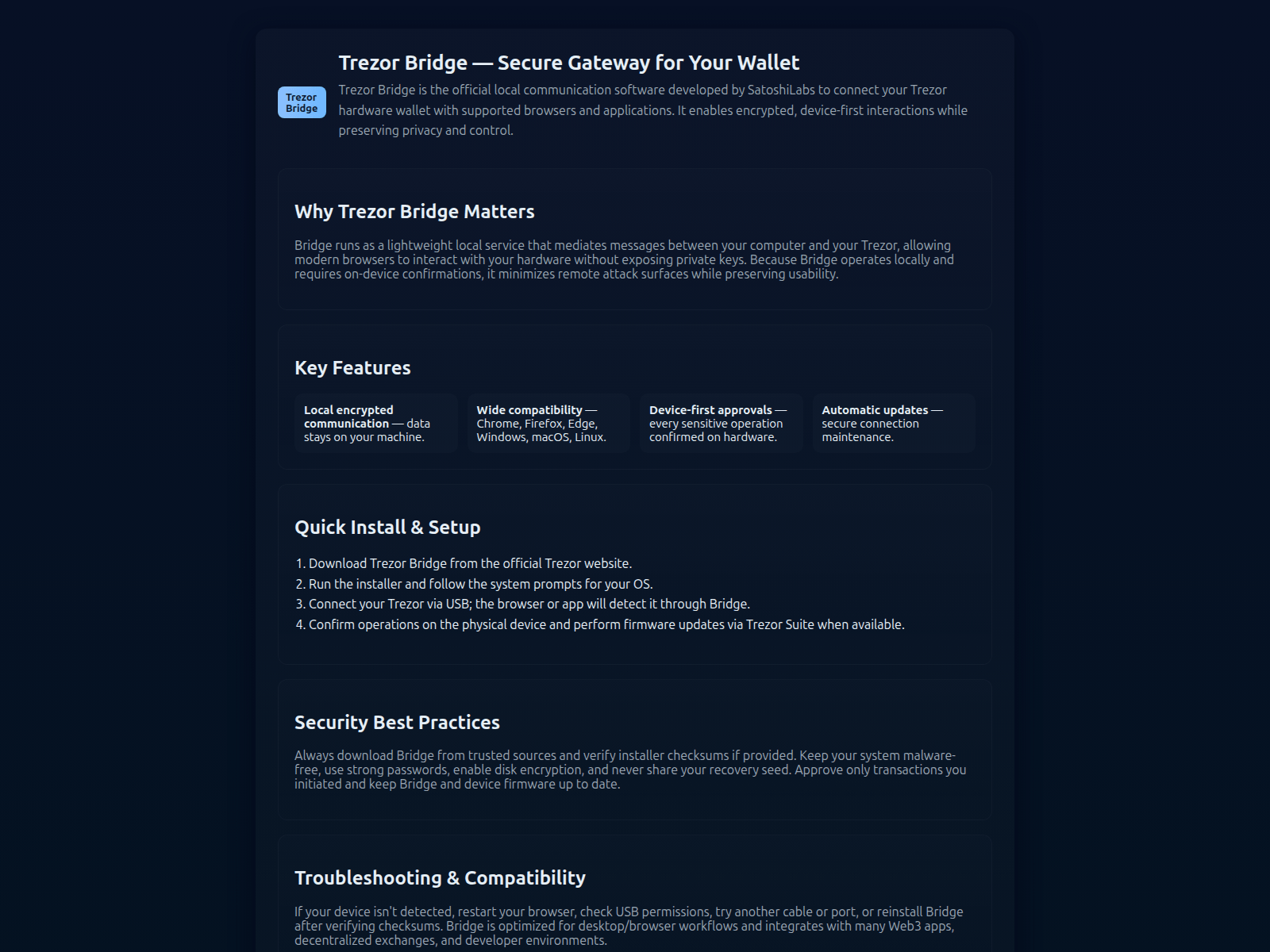 Screenshot of trezu-bridge.pages.dev
