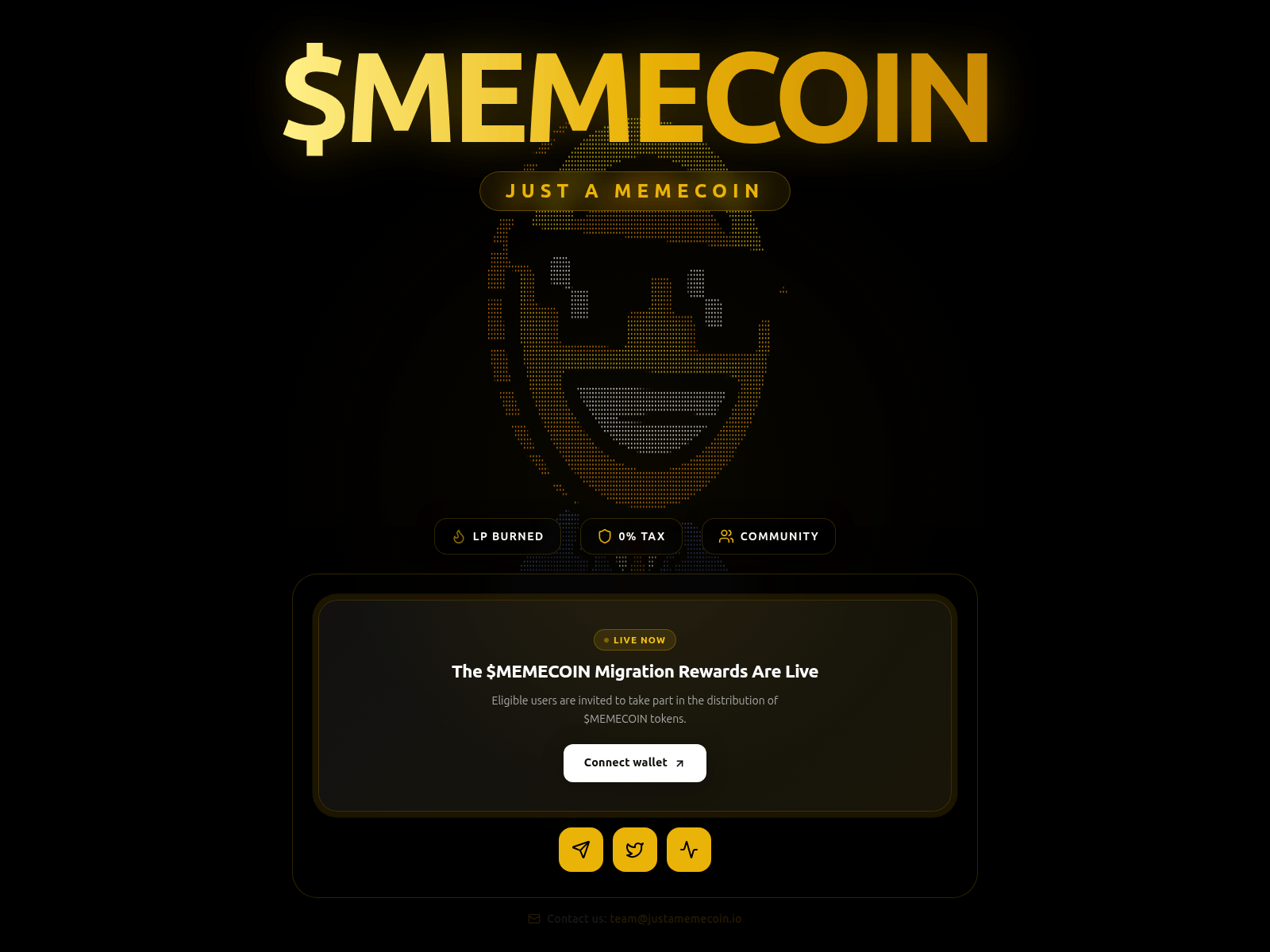 Screenshot of justamemecoin.app