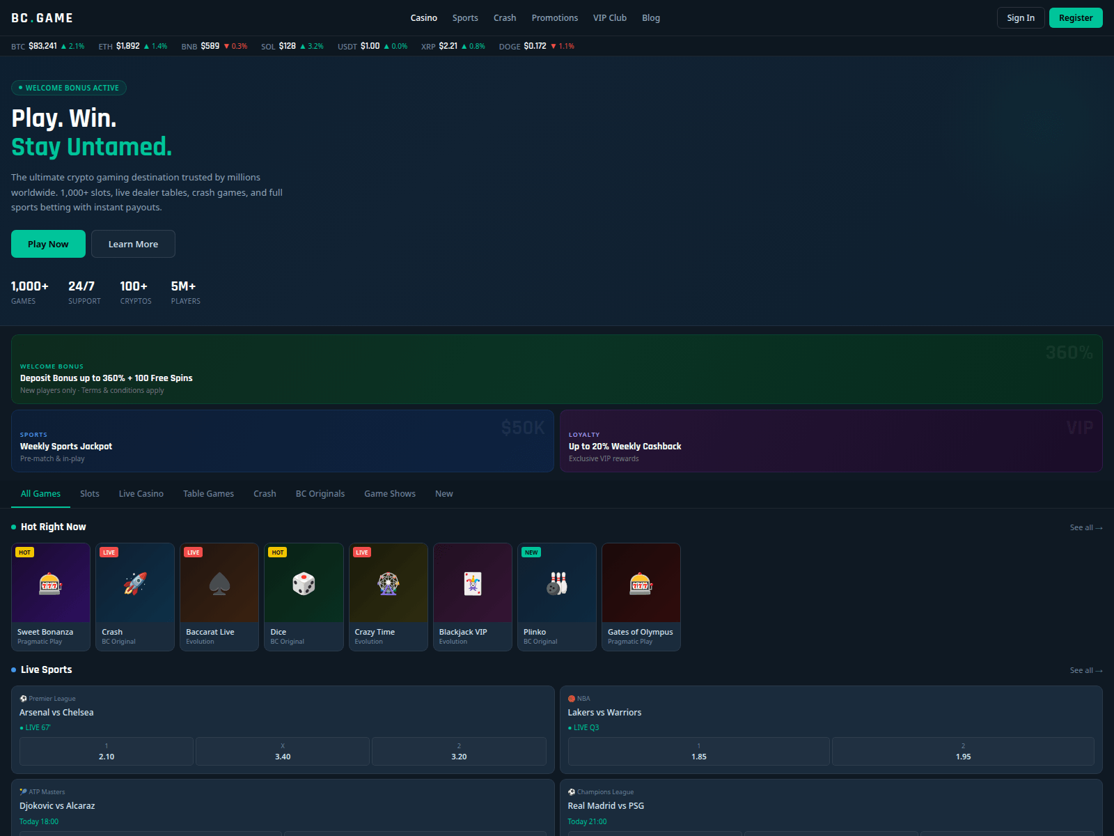Screenshot of bcgame2.casino