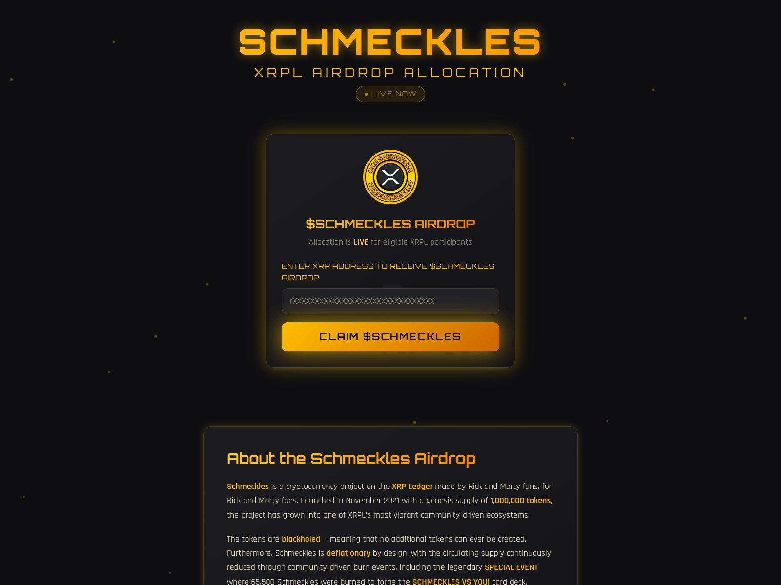 Forensic screenshot of schmeckles.info