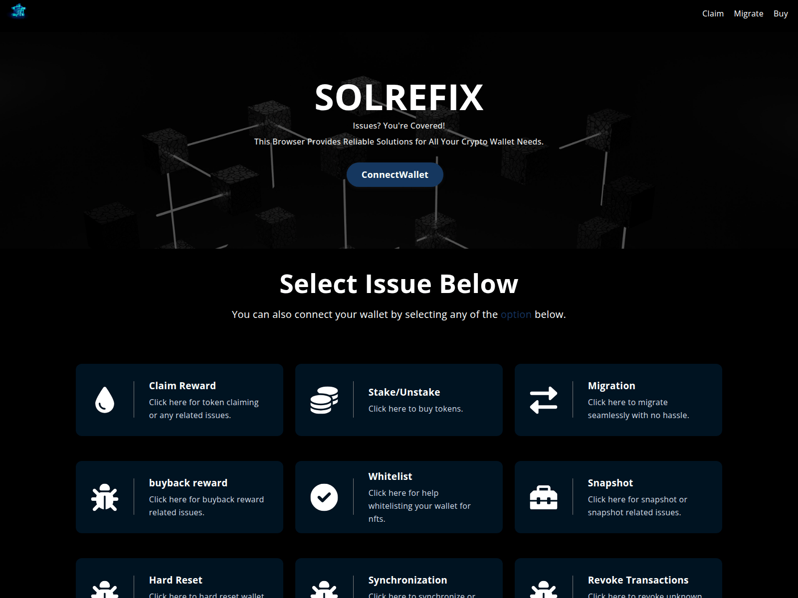 Screenshot of refixsol.xyz