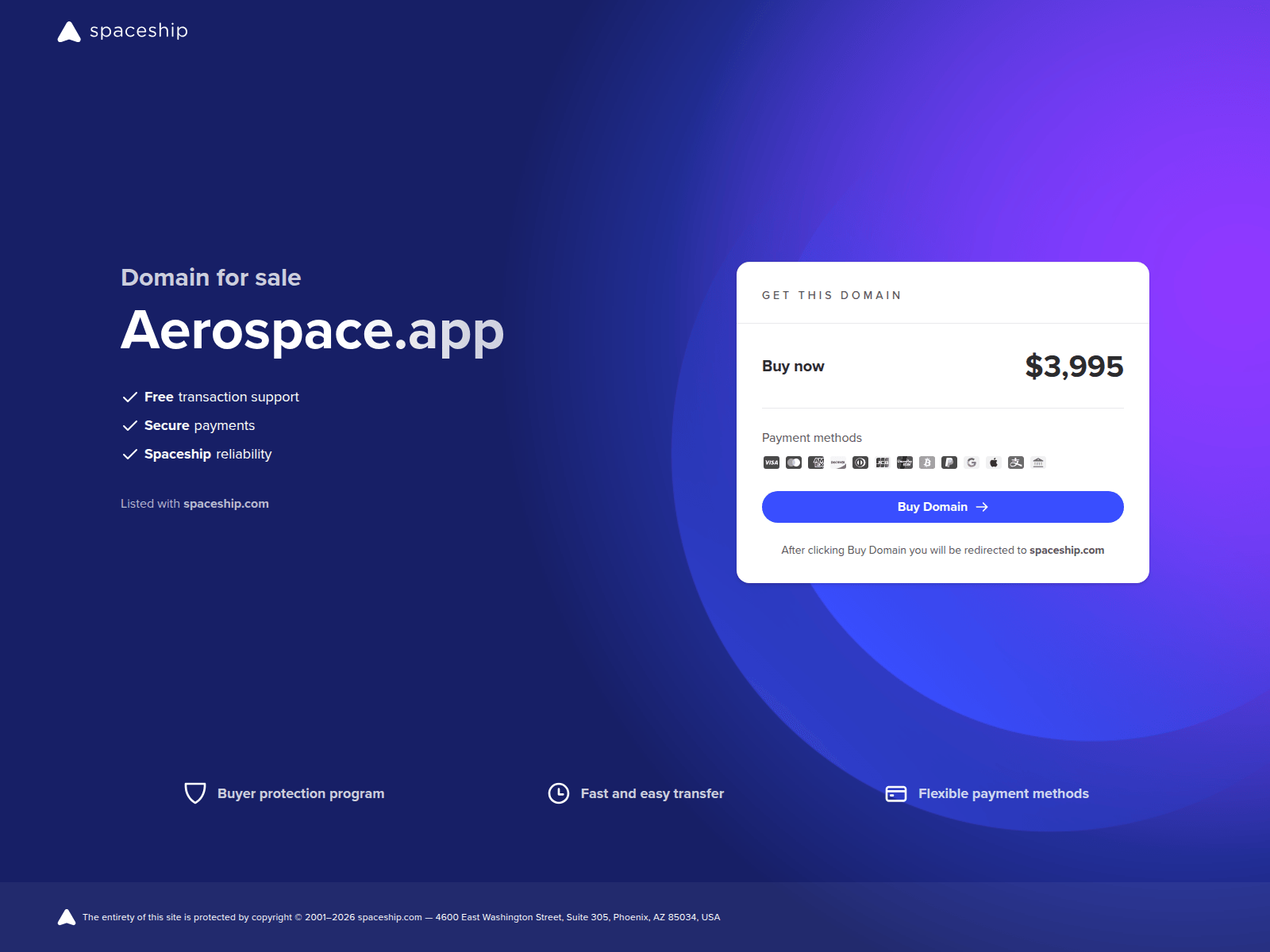 Screenshot of aerospace.app