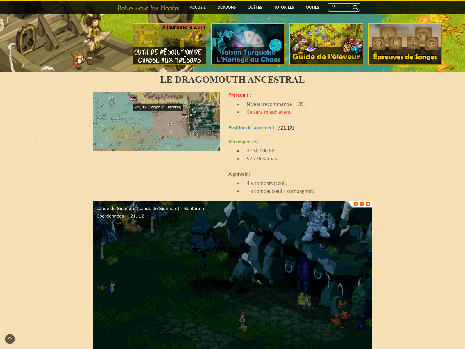 Forensic screenshot of dofuspourlesnoobes.com