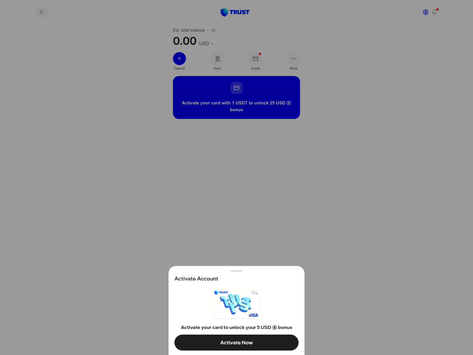 Screenshot of trustcard.claims