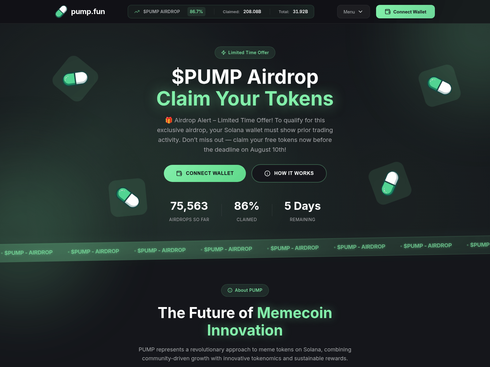 Forensic screenshot of pumpfun-airdrop.pages.dev