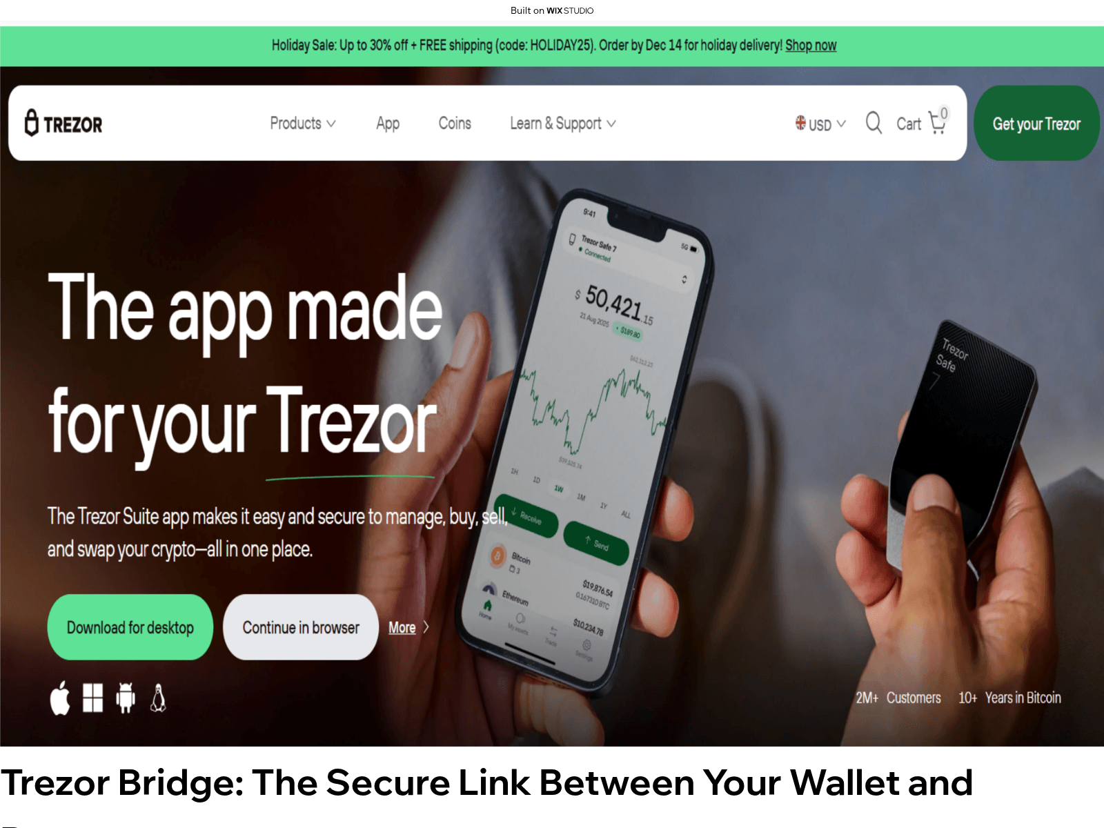 Screenshot of homepagebridge.wixstudio.com