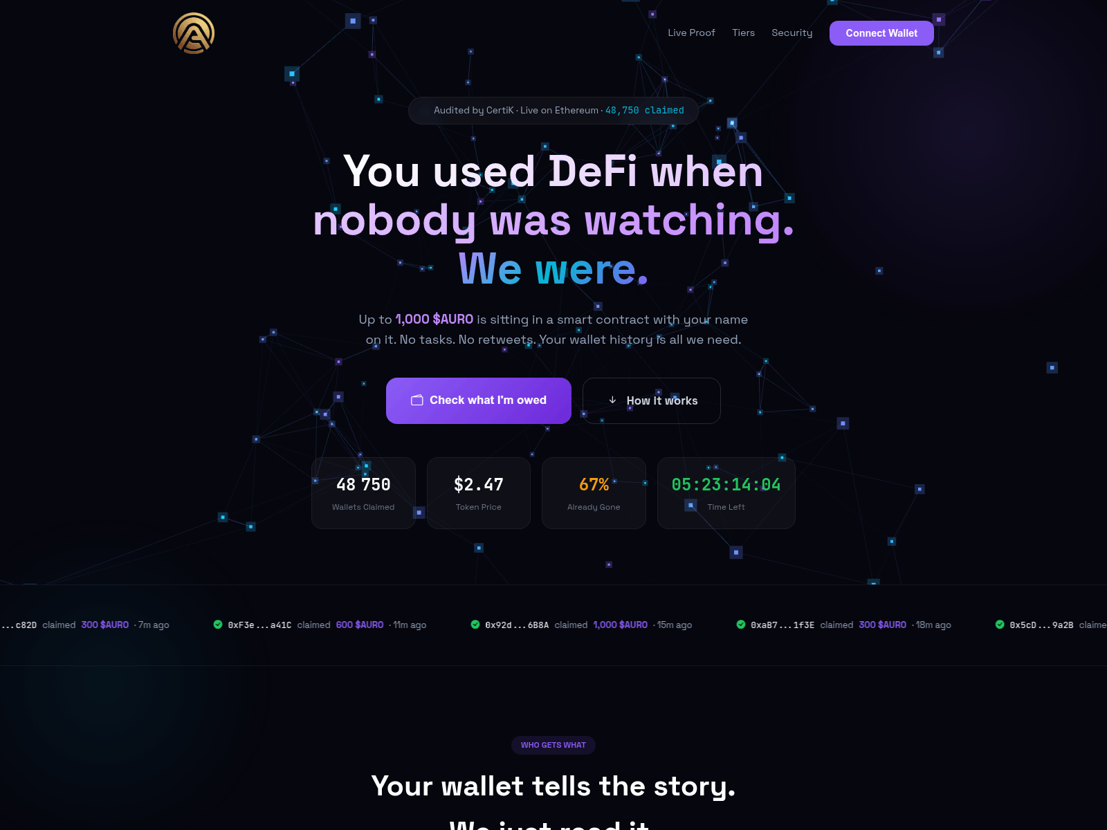 Screenshot of aurotokens.online