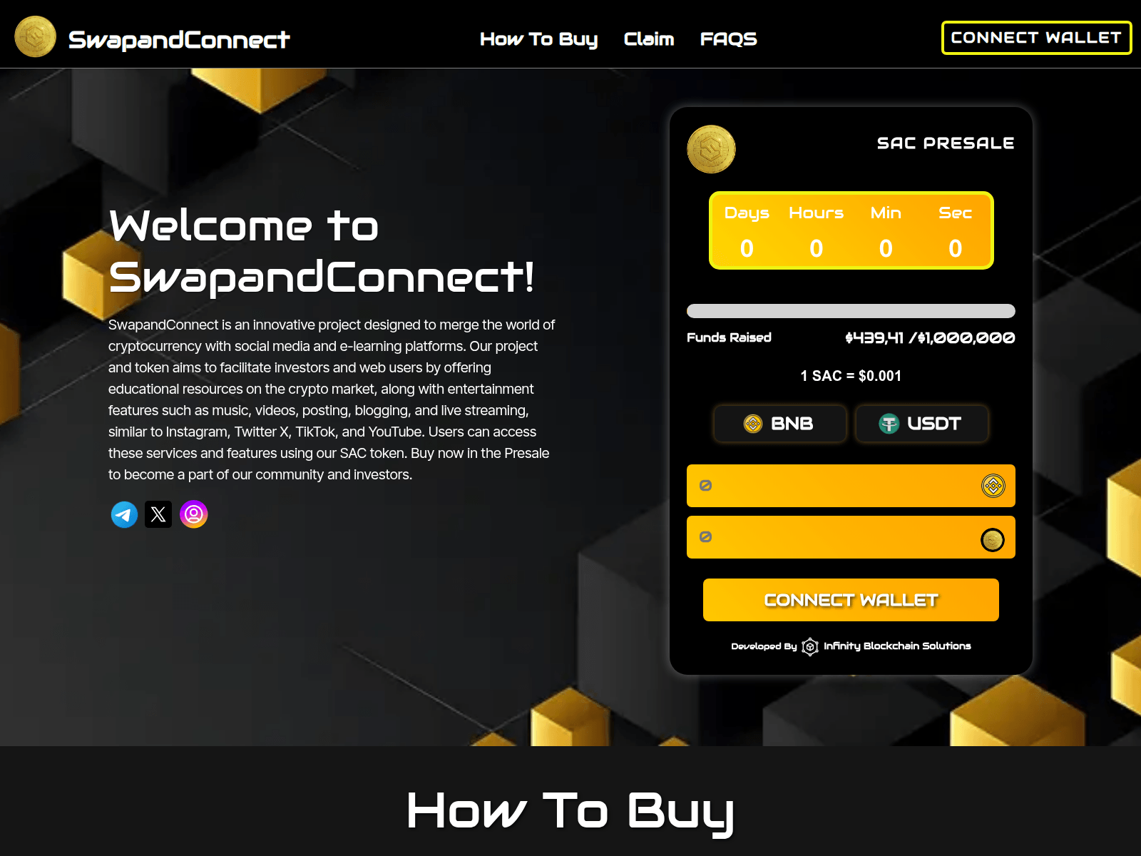 Screenshot of swapandconnectpresale.com