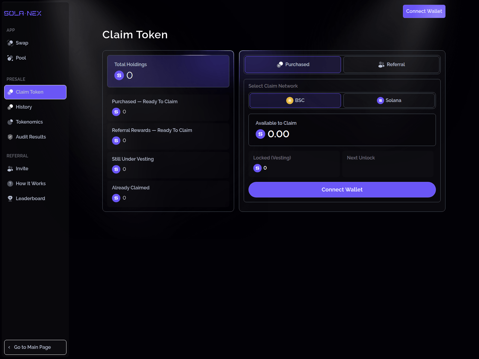 Forensic screenshot of solanexai-claim.pages.dev